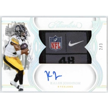 Kaleb Johnson 2025 Panini Flawless Rookie Laundry Tag Patch Autograph Card #LTS-KJN 2/3