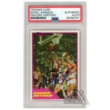 Magic Johnson 1981-82 Topps Super Action Autograph Card #109 PSA/DNA