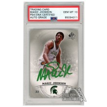 Magic Johnson 2013-14 Upper Deck SP Authentic Autograph Card #11 PSA/DNA 10 (Green)