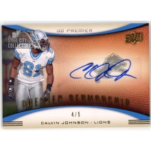 Calvin Johnson 2009 Upper Deck Premier Penmanship Autograph Card #PP-CJ 4/5