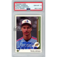 Randy Johnson 1989 Upper Deck "CY" Autograph Rookie Card #25 PSA/DNA 10