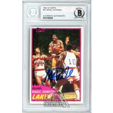 Magic Johnson 1981-82 Topps Autograph Card #21 BAS
