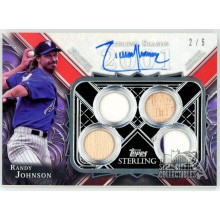 Randy Johnson 2022 Topps Sterling Seasons Red Quad Relic Auto Card #SSAR-RJ 2/5
