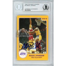 Magic Johnson 1986-87 Star 1982 Playoff MVP Autograph Card #10 BAS