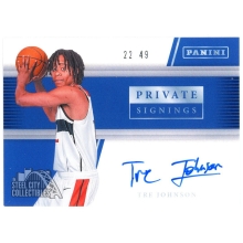 Tre Johnson 2026 Panini Private Signings Blue Autograph Card 22/49