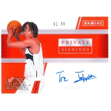 Tre Johnson 2026 Panini Private Signings Red Autograph Card 62/99