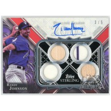 Randy Johnson 2022 Topps Sterling Seasons Red Quad Relic Auto Card #SSAR-RJ 3/5