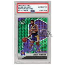 Magic Johnson 2020-21 Panini Mosaic Green Autograph Card #288 PSA/DNA 10 (Purple)