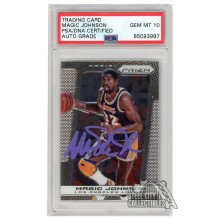 Magic Johnson 2013-14 Panini Prizm Autograph Card #242 PSA/DNA 10 (Purple)