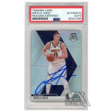 Nikola Jokic 2019-20 Panini Mosaic Silver Autograph Card #171 PSA/DNA