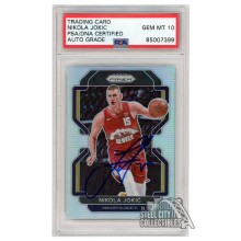 Nikola Jokic 2021-22 Panini Prizm Silver Autograph Card #32 PSA/DNA 10