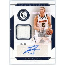 Nikola Jokic 2019-20 Panini National Treasures Game Gear Patch Auto 47/49
