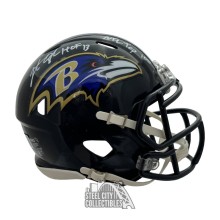 Jonathan Ogden NFL Top 100 Autographed Baltimore Speed Mini Football Helmet - BAS