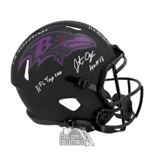 Jonathan Ogden 4 INSC Autographed Baltimore Ravens Eclipse Replica Full Size Football Helmet - BAS