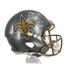 Jonathan Vilma SB XLIV Champ Autographed New Orleans Saints Flash Replica Full Size Football Helmet - JSA