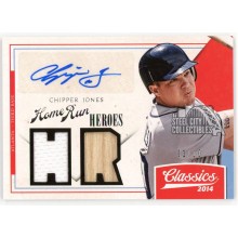 Chipper Jones 2014 Panini Classics Home Run Heroes Relic Autograph Card #4 1/10