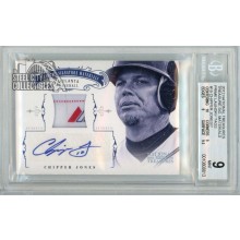 Chipper Jones 2012 Panini National Treasures Tag Patch Autograph Card #15 2/7 BGS 9