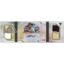 Chipper Jones 2018 Topps Triple Threads Windows into Greatness Relic Autograph Booklet Card #WGAR-CJ 3/5