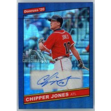 Chipper Jones 2020 Panini Donruss Optic 1986 Blue Autograph Card #86S-CH 2/5