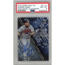 Chipper Jones 2016 Topps High Tek Highlights Autograph Card #H-CJ 1/25 PSA 8