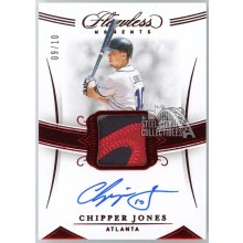 Chipper Jones 2020 Panini Flawless Moments Ruby Patch Autograph Card #FM-CJ 9/10