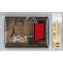 Chipper Jones 2014 Topps Dynasty Patch Autograph Card #AP-CJ3 7/10 BGS 9.5