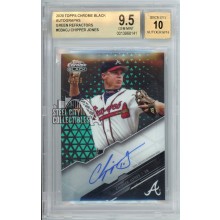 Chipper Jones 2020 Topps Chrome Black Green Autograph Card #CBA-CJ 43/99 BGS 9.5
