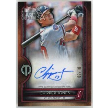 Chipper Jones 2020 Topps Tribute Red Autograph Card #TGH-CJ 2/10
