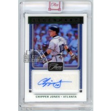 Chipper Jones 2022 Panini Three and Two Legendary Green Autograph Card #LS-CJ 5/5