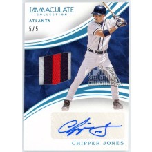 Chipper Jones 2016 Panini Immaculate Patch Autograph Card #IAM-CJ 5/5