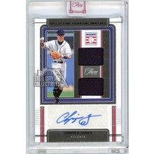Chipper Jones 2022 Panini Three and Two Hall of Fame Jersey Autograph Card #HOFS-CJ 3/7