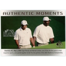 Tiger Woods Michael Jordan 2013 Upper Deck SP Authentic Moments Card #69