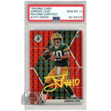 Jordan Love 2020 Panini Mosaic Red Autograph Rookie Card #211 PSA/DNA 10 (Yellow)