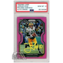 Jordan Love 2020 Panini Prizm Pink Autograph Rookie Card #363 PSA/DNA 10 (Yellow)
