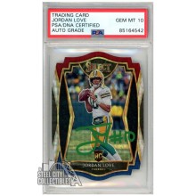Jordan Love 2020 Panini Select Premier Level Red White Blue Die Cut Autograph Rookie Card #147 PSA/DNA 10 (Green)
