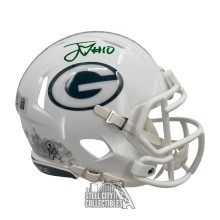 Jordan Love Autographed Green Bay Packers 2024 Salute To Service Mini Football Helmet - BAS