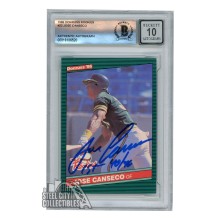 Jose Canseco 1986 Donruss Rookies "1st 40/40" Autograph Rookie Card RC #22 BAS 10