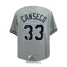Jose Canseco Autographed New York Custom Gray Baseball Jersey - BAS