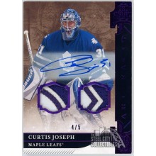Curtis Joseph 2019-20 Upper Deck Artifacts Purple Dual Patch Auto Card #159 4/5