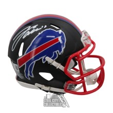 Josh Allen Autographed Buffalo Flat Black Mini Football Helmet - BAS (White Ink)