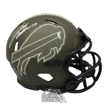 Josh Allen Autographed Buffalo Salute to Service Mini Football Helmet - BAS
