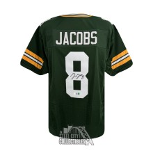 Josh Jacobs Autographed Green Bay Custom Green Football Jersey - BAS