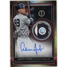 Aaron Judge 2020 Topps Tribute Patch Autograph Card #TAP-AJ 8/10