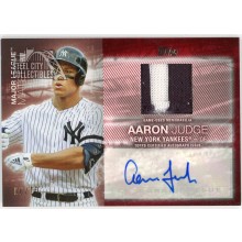 Aaron Judge 2020 Topps Update Major League Material Patch Autograph Card #MLA-AJ 6/10