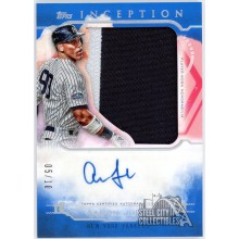 Aaron Judge 2019 Topps Inception Blue Jumbo Patch Autograph Card #IAJ-AJ 5/10