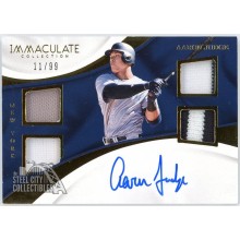 Aaron Judge 2017 Panini Immaculate Quad Rookie Patch Autograph Card #QAM-AJ 11/99