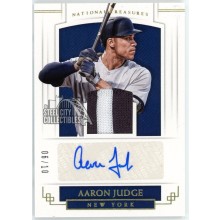Aaron Judge 2018 Panini National Treasures Patch Autograph Card #MST-AJ 6/10