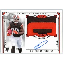 Quinshon Judkins 2025 Panini National Treasures Rookie Patch Autograph Card #170 3/5