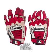 Julio Morban Autographed Game Used Franklin Batting Gloves - ONYX