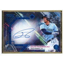 Julio Rodriguez 2021 Bowman Transcendent Variation Blue Autograph Card #BVTA-JR 4/10